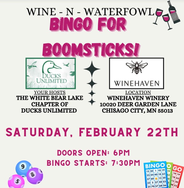 Ducks Unlimited Bingo at Winehaven - February 22 2024